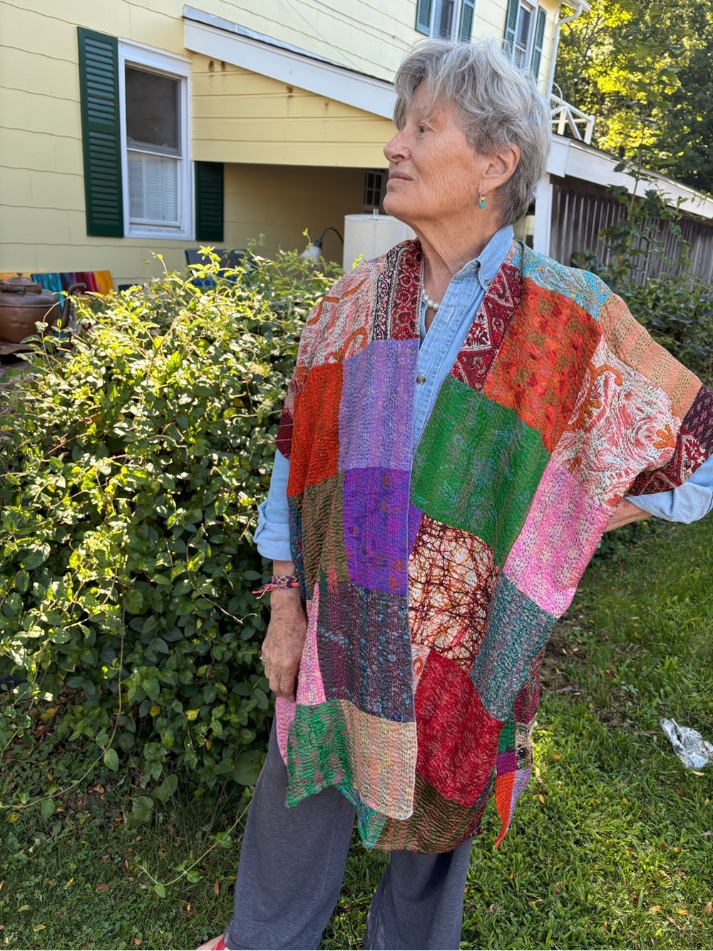 Vintage Patchwork Multi-Color Women's Sweater Vest